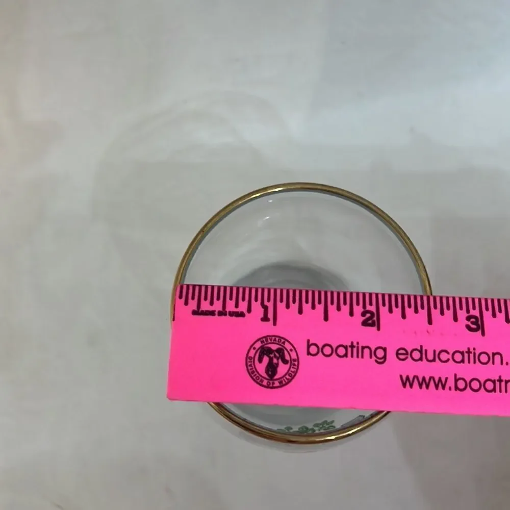 Heineken Logo Beer Glass 10 Oz Gold Trimmed 4 3/4 In Tall 2 In Round Bar Beer